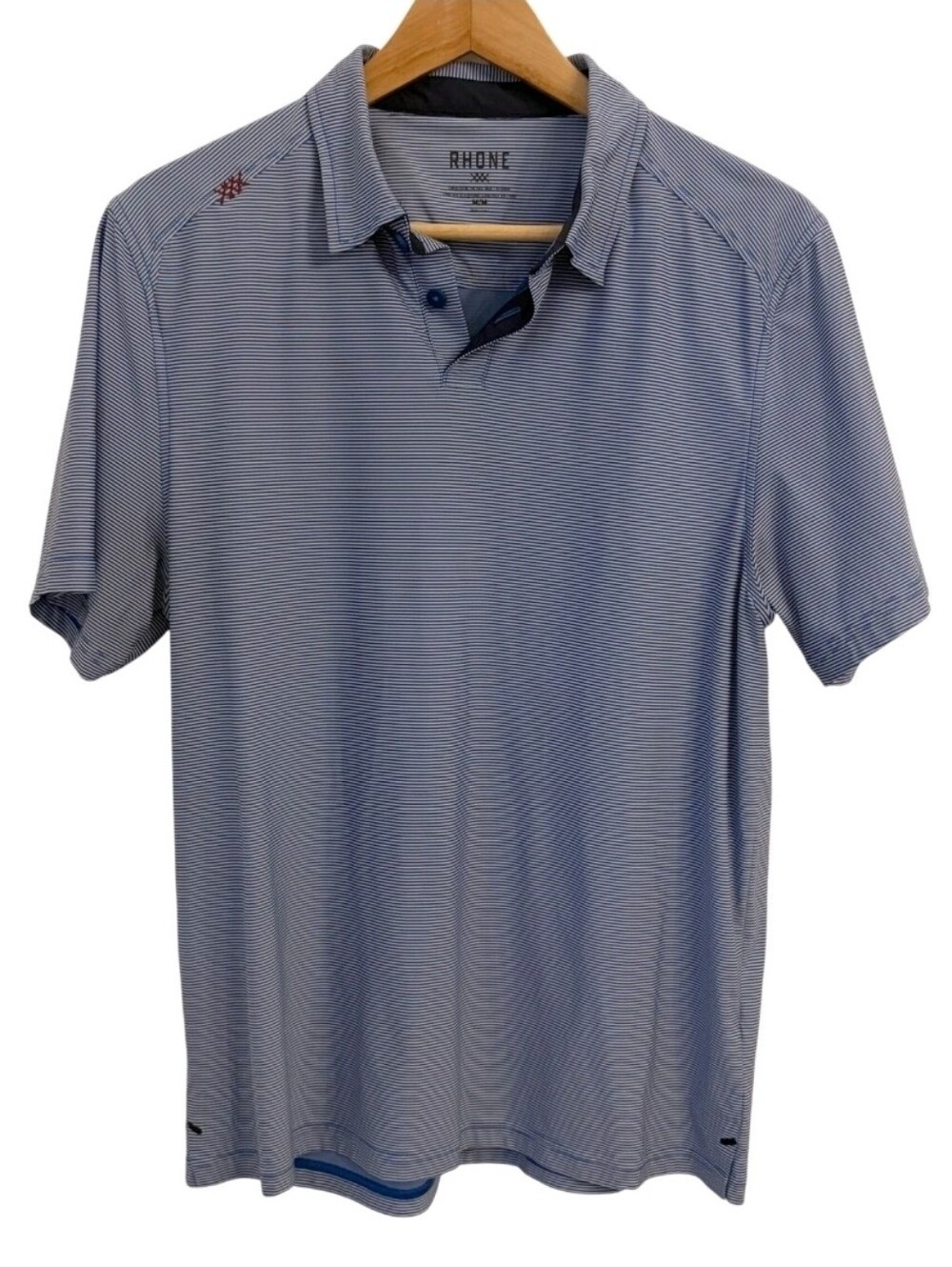 Rhone Commuter Stripe Performance Stretch Short Sleeve Polo Shirt